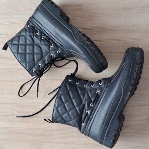 Sperry Saltwater Top Sider Quilted Lace Up Fleece Lined Rubber Winter Duck Boots